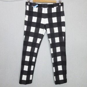 Banana Republic Sloan Black White Buffalo Check Gingham Pants Size 2